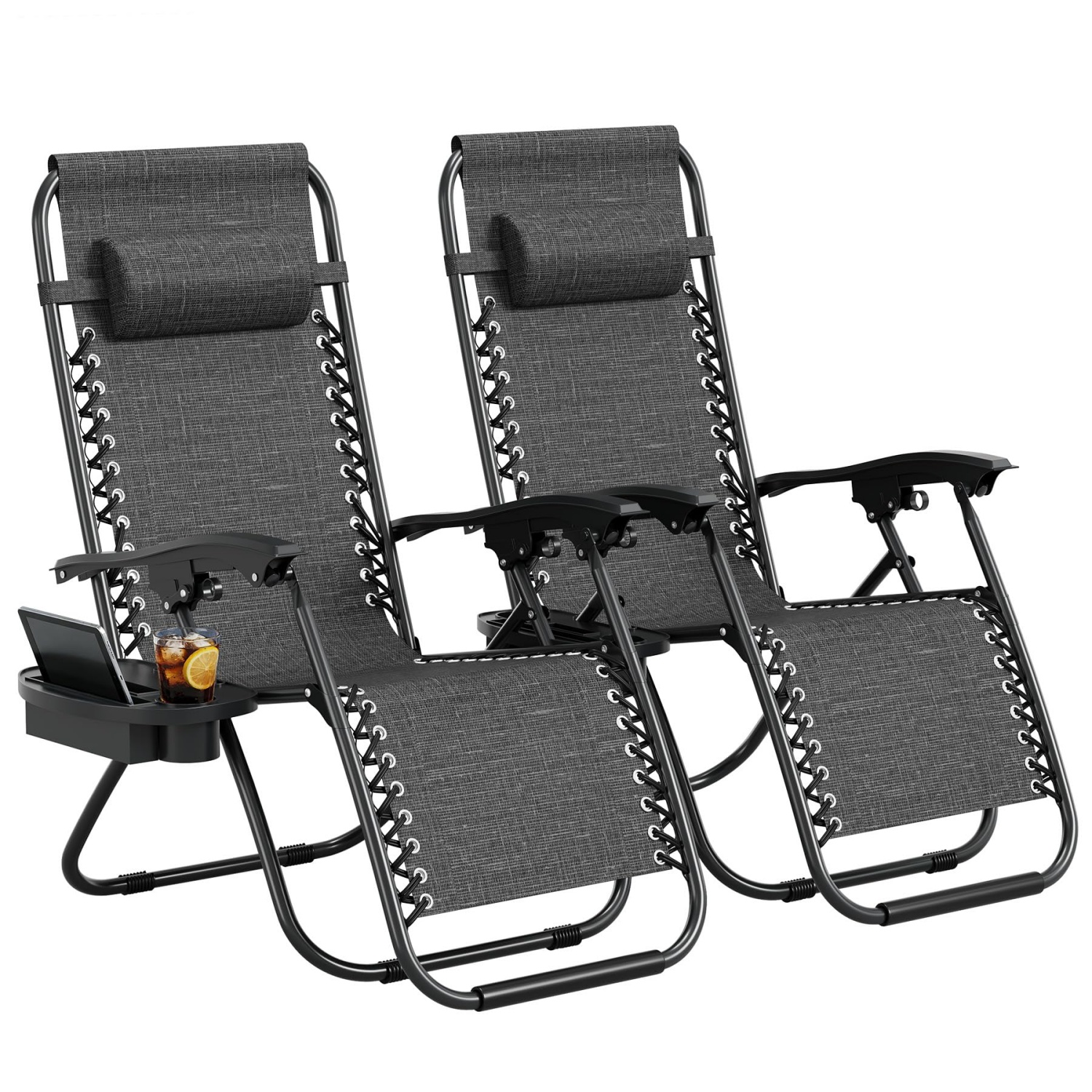 Deck Chair Lounger - 2 Pack Zero Gravity Chair with