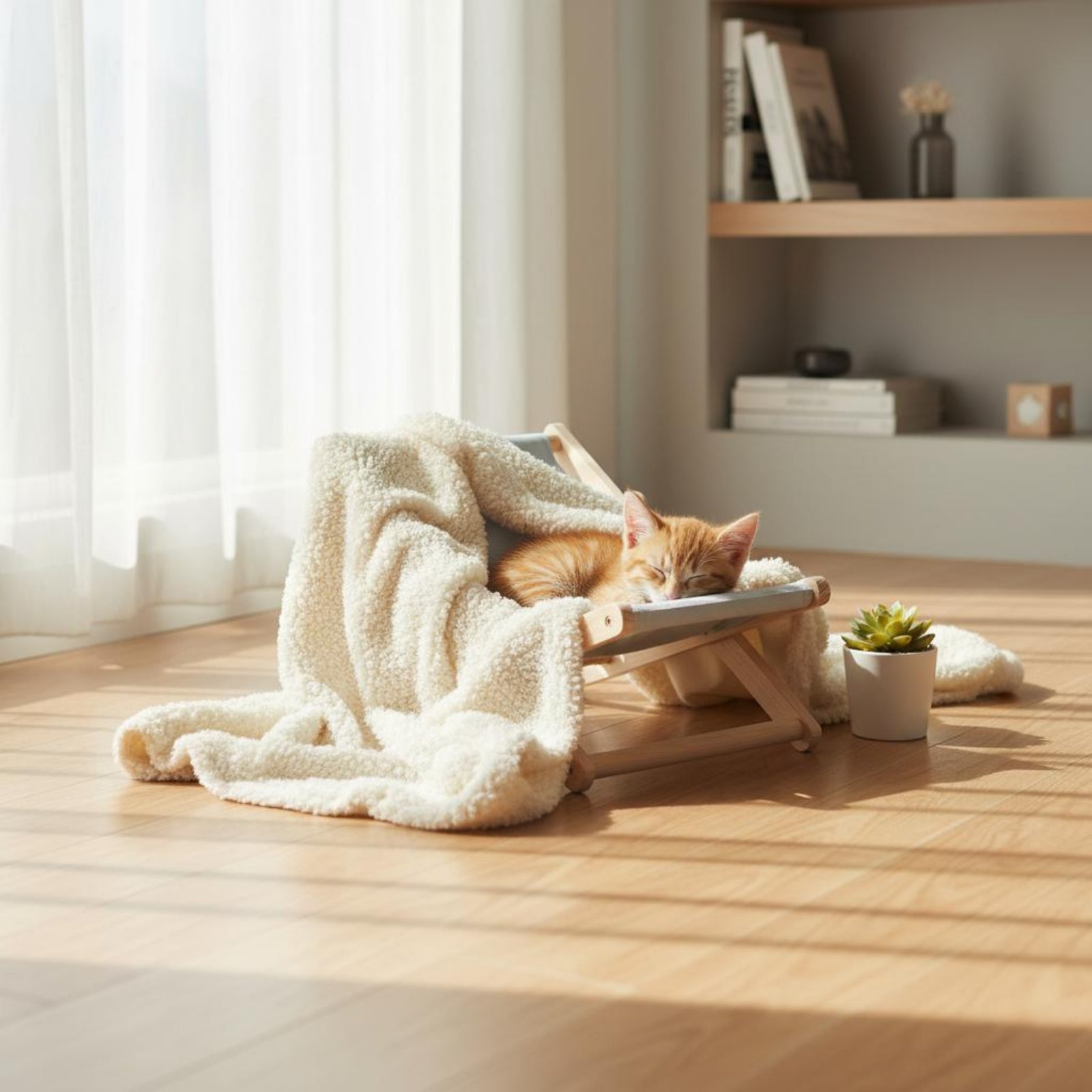 Deck Chair Lounger - Pet Recliner Chair Elevated Design Cat