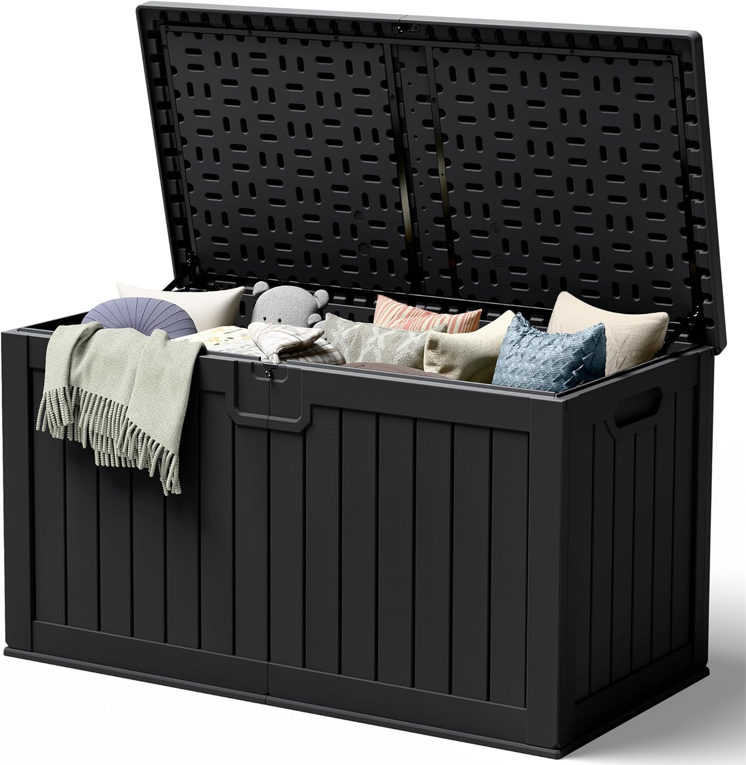 Outdoor Furniture With Storage For Cushions - 240 HDPE Deck Box Outdoor Indoor