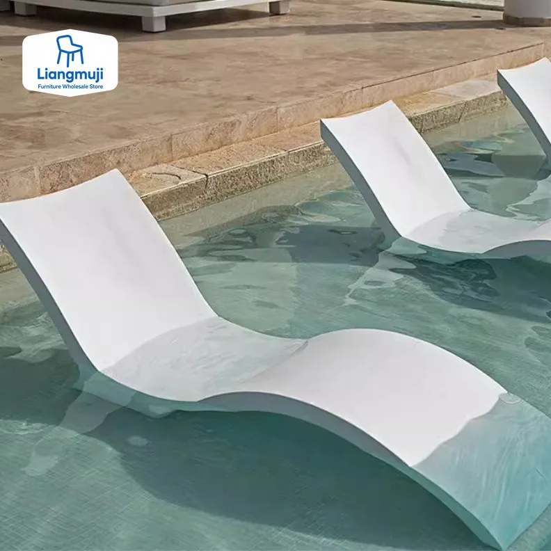 Deck Chair Lounger - 2PCOutdoor Deck Pool Lounge Chair Swimming