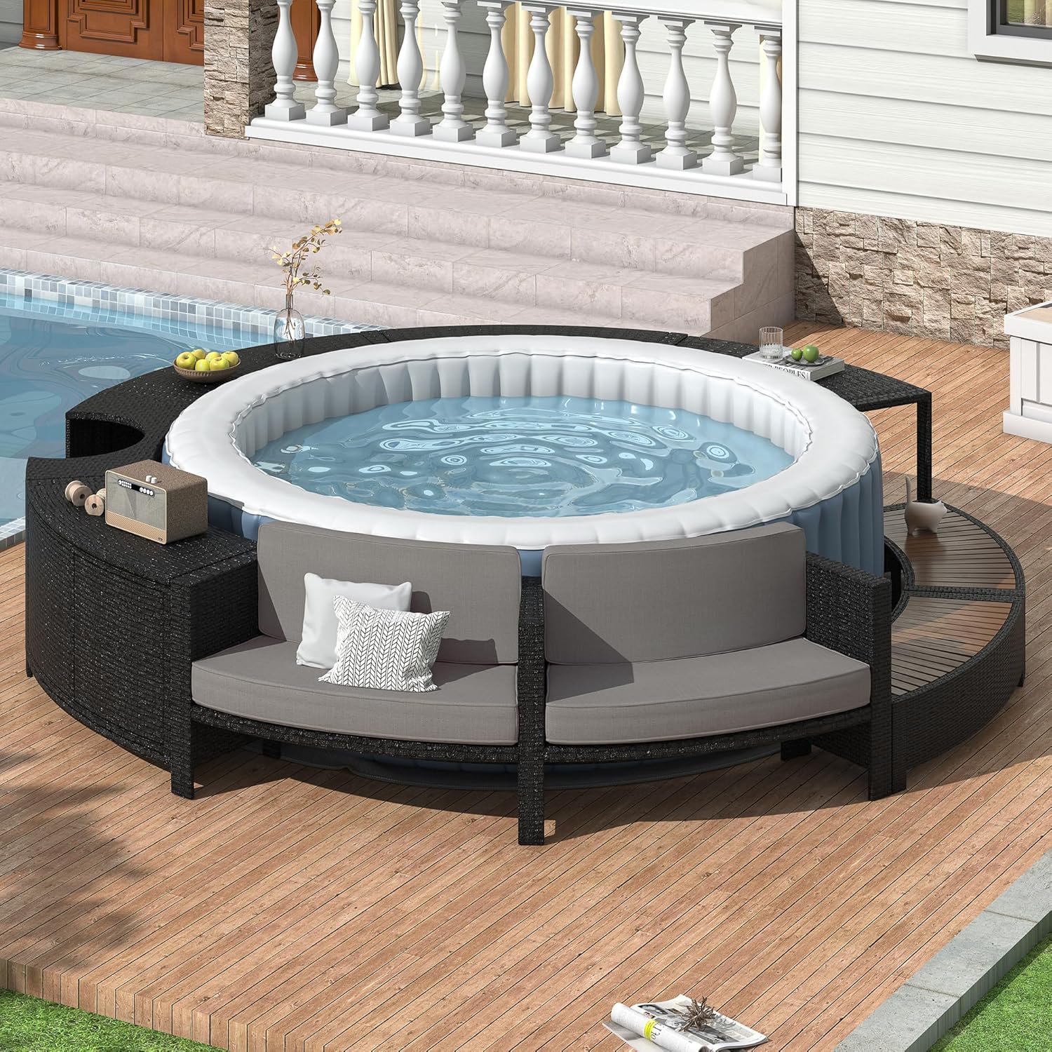 Rattan Patio Sofa Set with Sto - đánh giá và giá Outdoor Furniture With Storage For Cushions