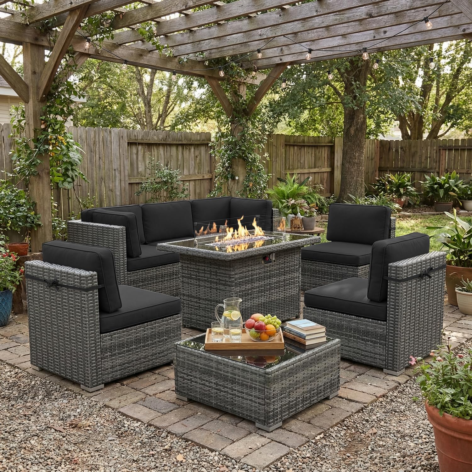 8 Piece Patio Furniture Set wi - đánh giá và giá Outdoor Furniture Rh