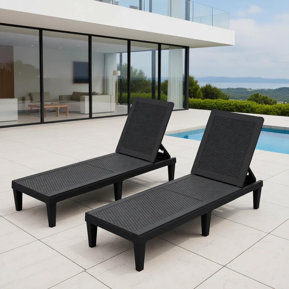 Set of 2 5-Position Adjustable - đánh giá và giá Deck Chair Lounger