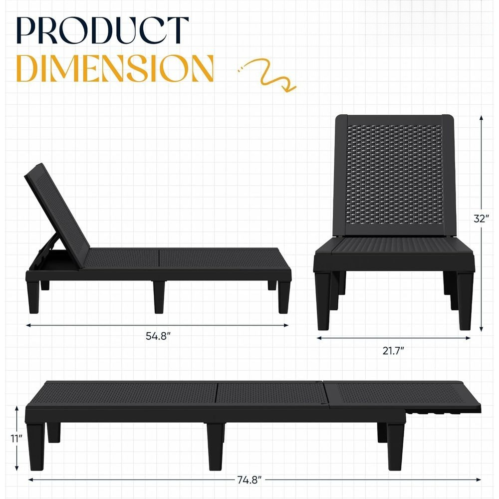 Set of 2 5-Position Adjustable - đánh giá và giá Deck Chair Lounger