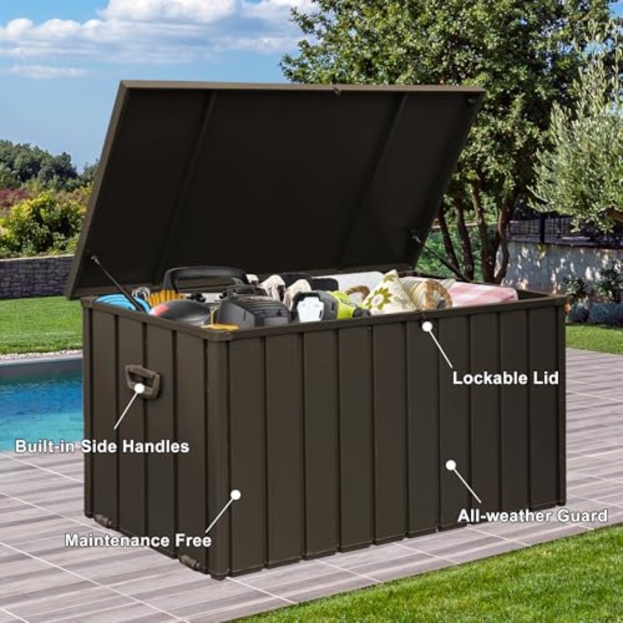 160 Gallon Deck Box Outdoor St - đánh giá và giá Outdoor Furniture With Storage For Cushions