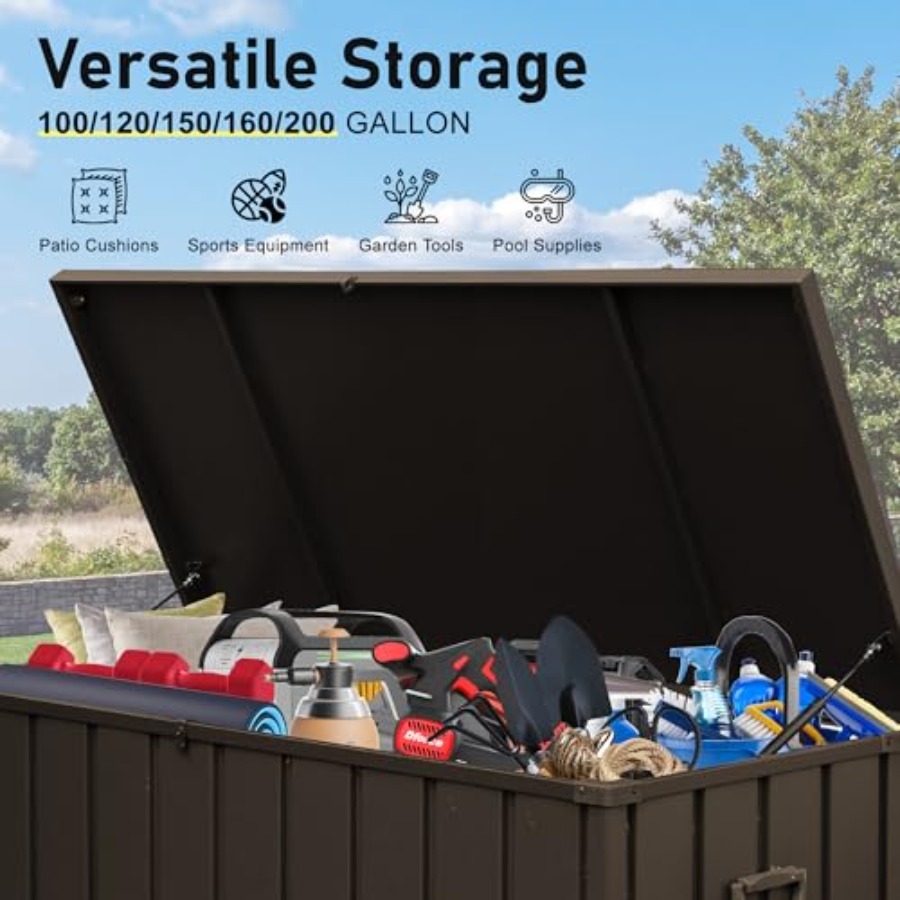 160 Gallon Deck Box Outdoor St - đánh giá và giá Outdoor Furniture With Storage For Cushions