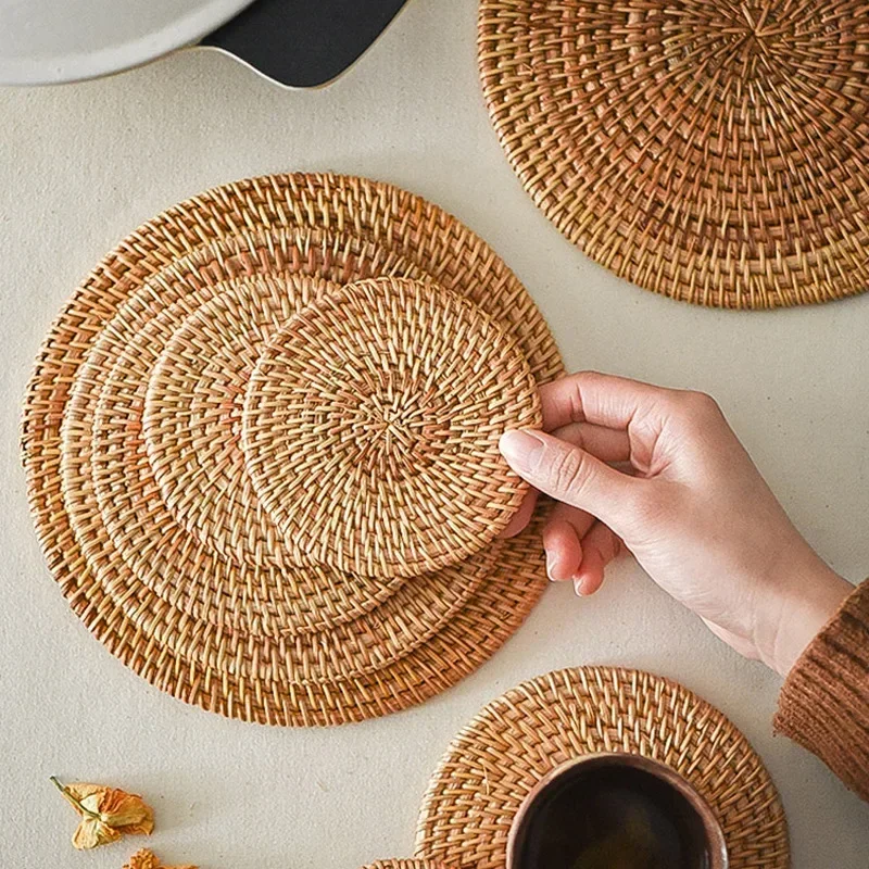 Handmade Round Rattan Coasters - đánh giá và giá Outdoor Furniture Rh