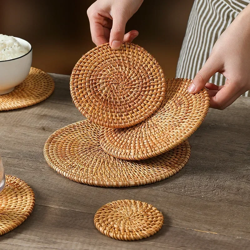Handmade Round Rattan Coasters - đánh giá và giá Outdoor Furniture Rh