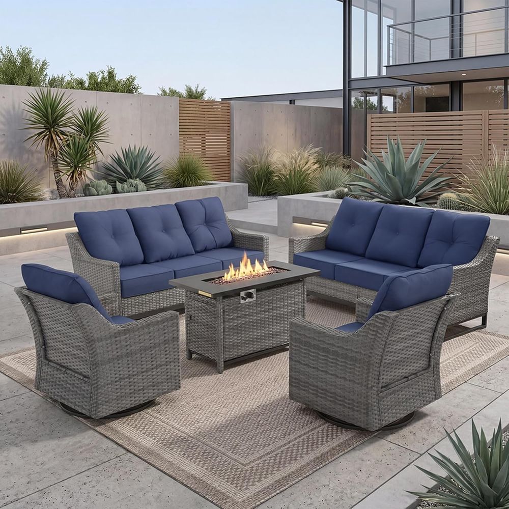 5-Piece Patio Furniture Set wi - đánh giá và giá Outdoor Furniture Fire Pit Set