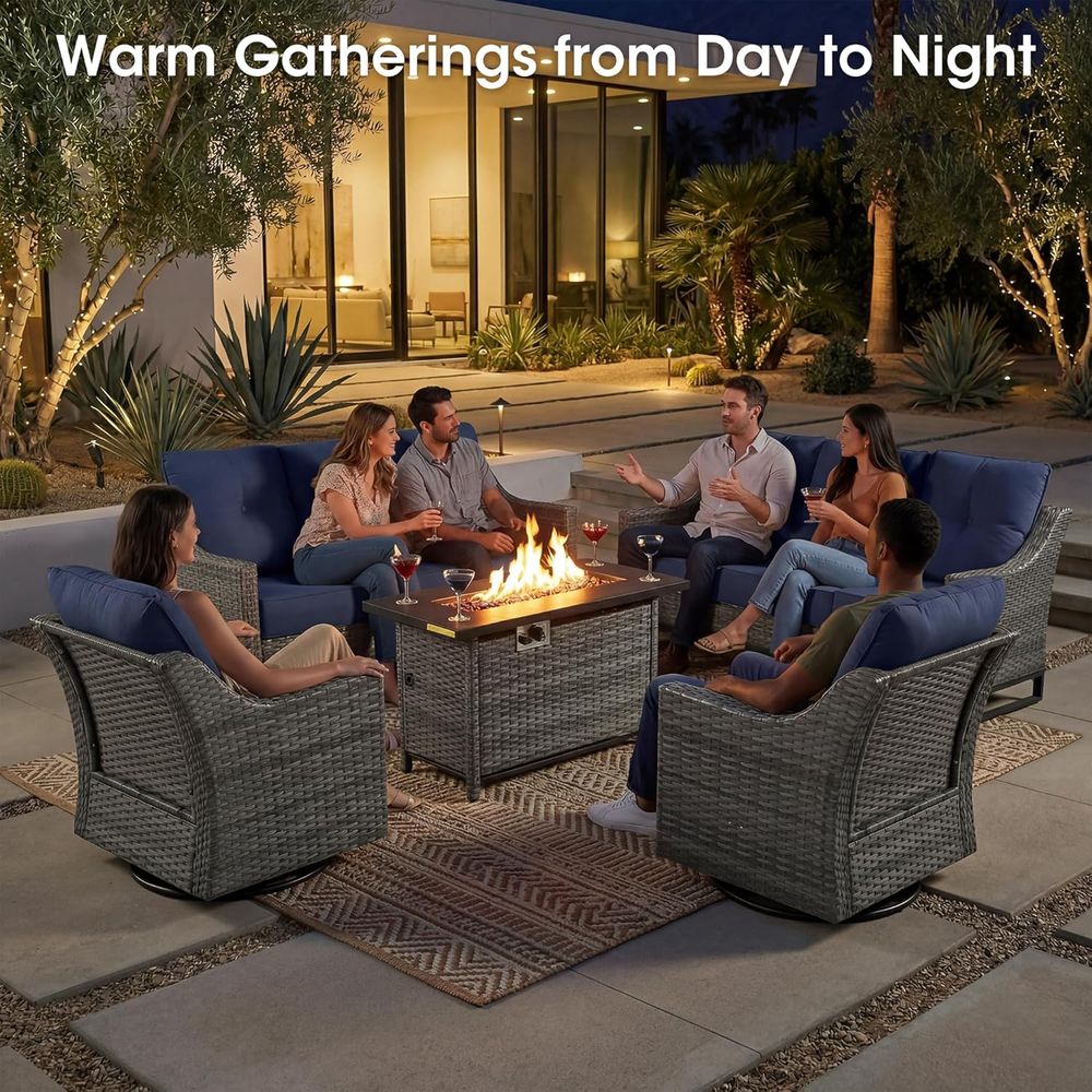 5-Piece Patio Furniture Set wi - đánh giá và giá Outdoor Furniture Fire Pit Set