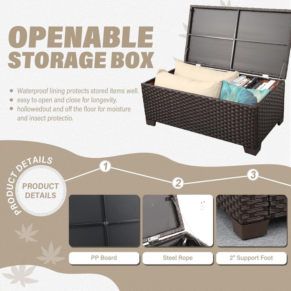 4-Piece Outdoor Patio Furnitur - đánh giá và giá Outdoor Furniture With Storage For Cushions