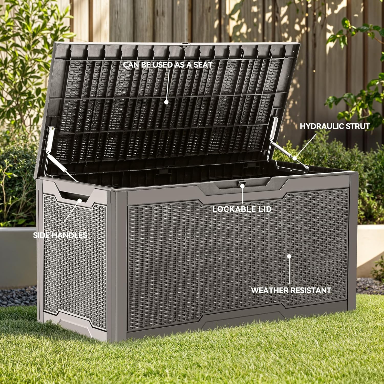 100 Gallon Large Deck Box, Out - đánh giá và giá Outdoor Furniture With Storage For Cushions