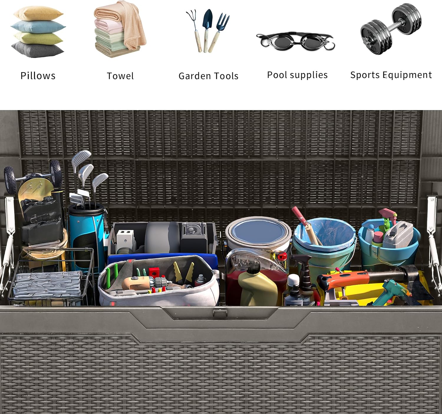 100 Gallon Large Deck Box, Out - đánh giá và giá Outdoor Furniture With Storage For Cushions