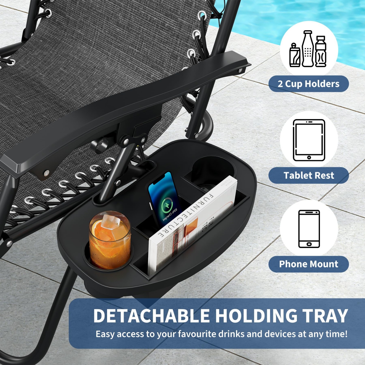 2 Pack Zero Gravity Chair with - đánh giá và giá Deck Chair Lounger
