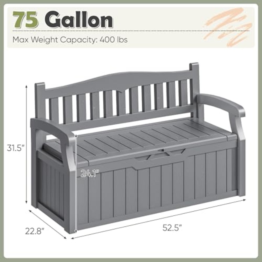 75 Gallon Outdoor Storage Benc - đánh giá và giá Outdoor Furniture With Storage For Cushions