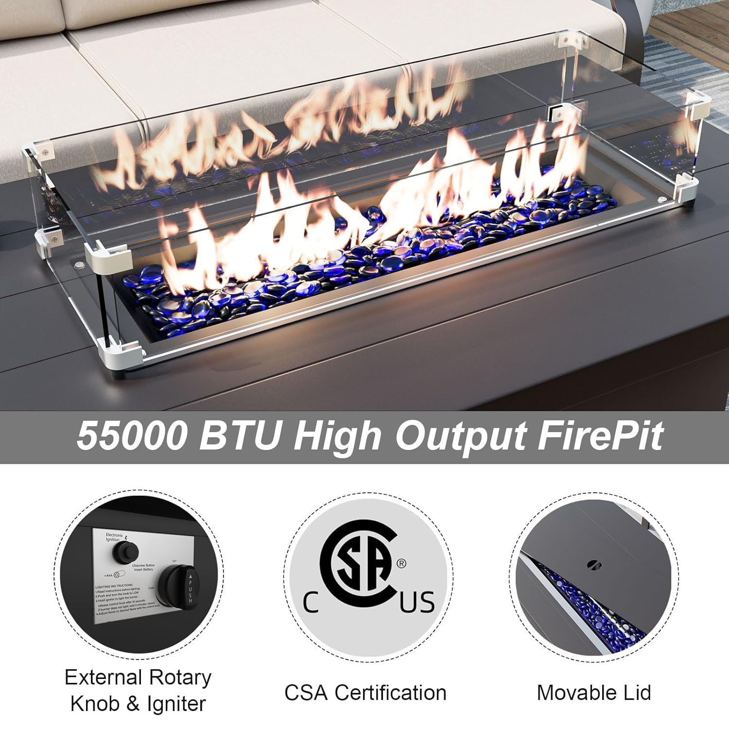5-seat Aluminum Patio Sectiona - đánh giá và giá Outdoor Furniture Fire Pit Set