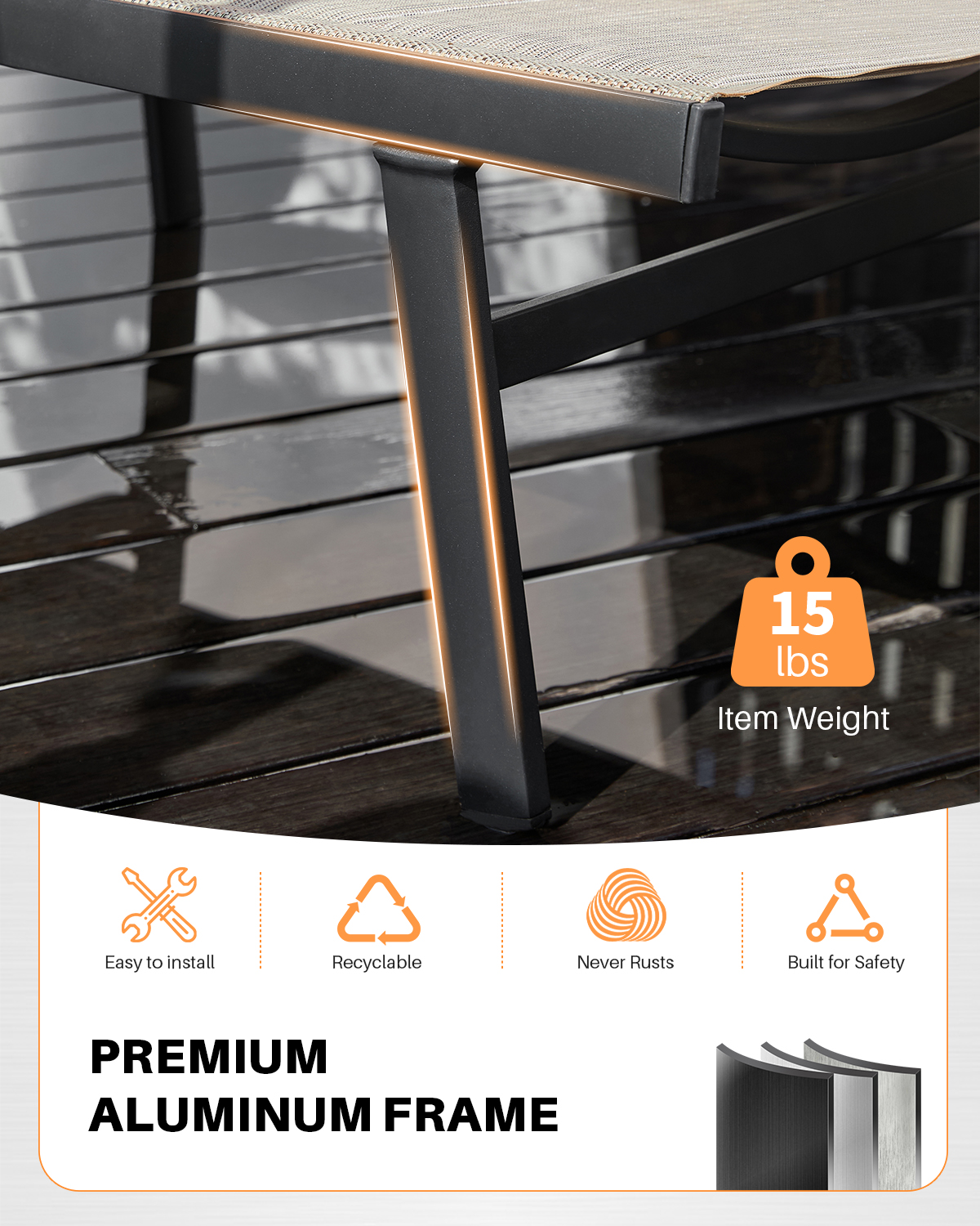 SEEHILL Aluminum Outdoor Chais - đánh giá và giá Deck Chair Lounger