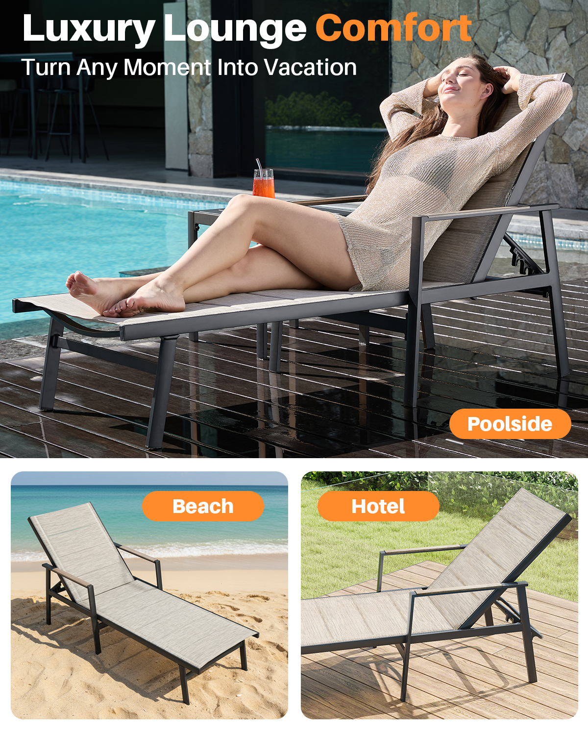 SEEHILL Aluminum Outdoor Chais - đánh giá và giá Deck Chair Lounger