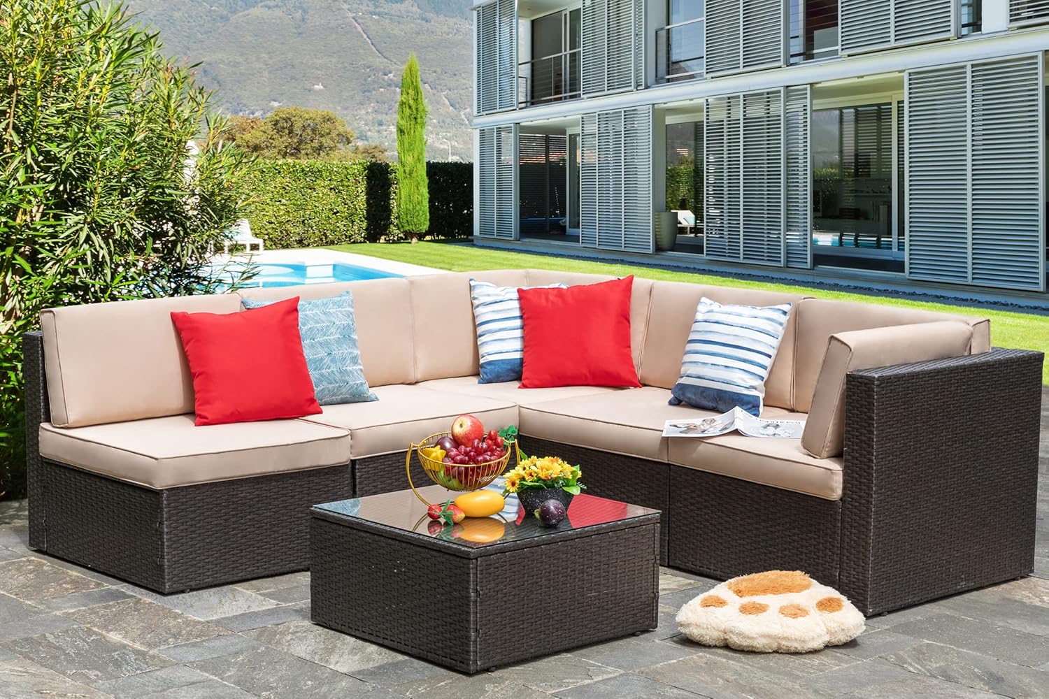 7 Piece Patio Furniture Set wi - đánh giá và giá Outdoor Furniture Fire Pit Set
