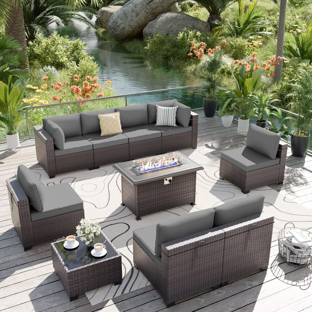 10-Piece Outdoor Patio Furnitu - đánh giá và giá Outdoor Furniture Fire Pit Set