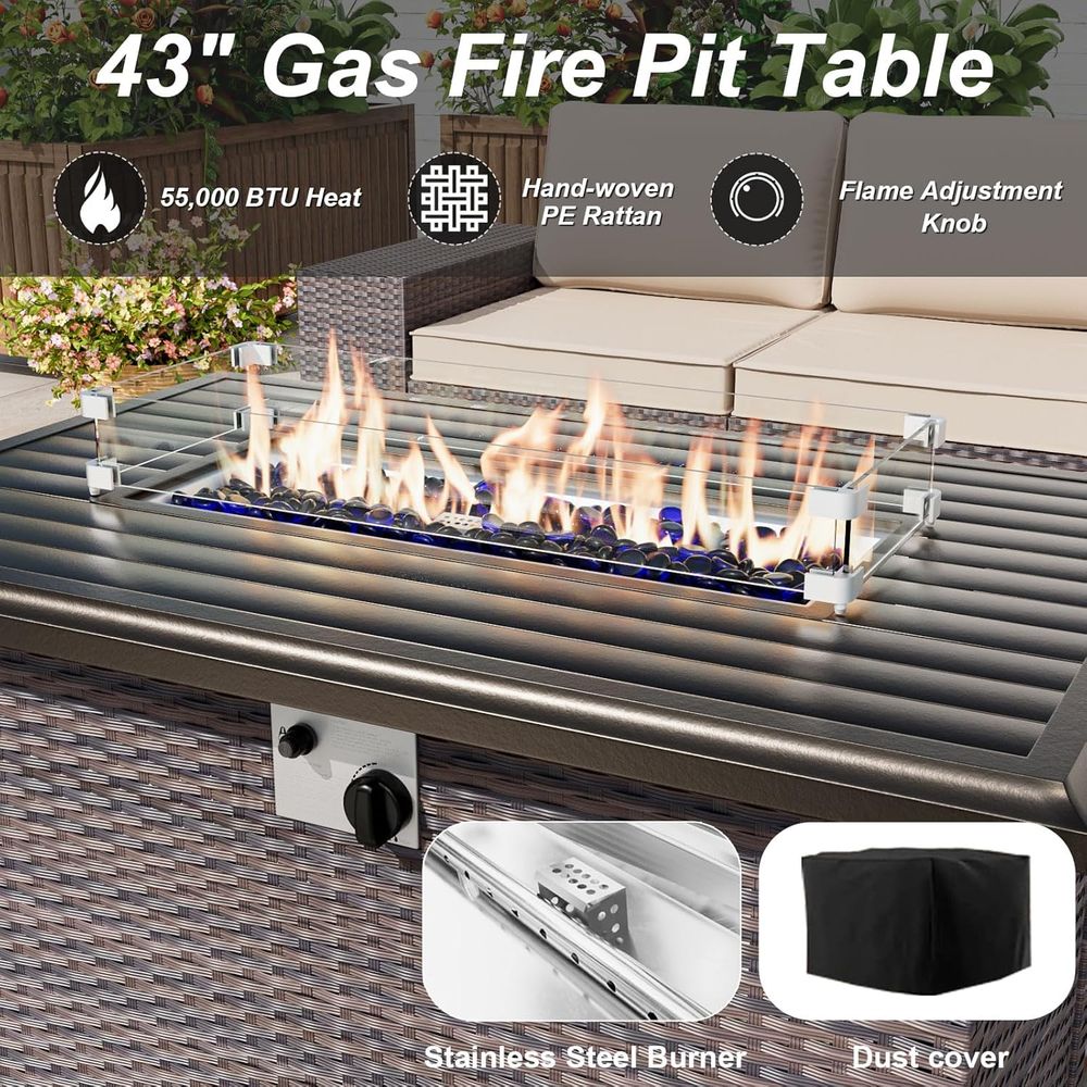 10-Piece Outdoor Patio Furnitu - đánh giá và giá Outdoor Furniture Fire Pit Set