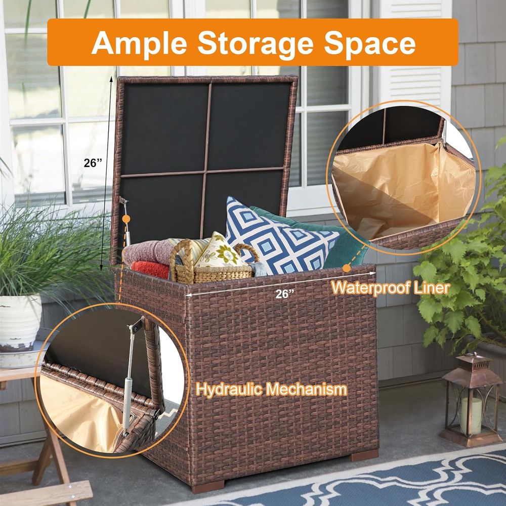 8-Piece Outdoor Patio Furnitur - đánh giá và giá Outdoor Furniture With Storage For Cushions