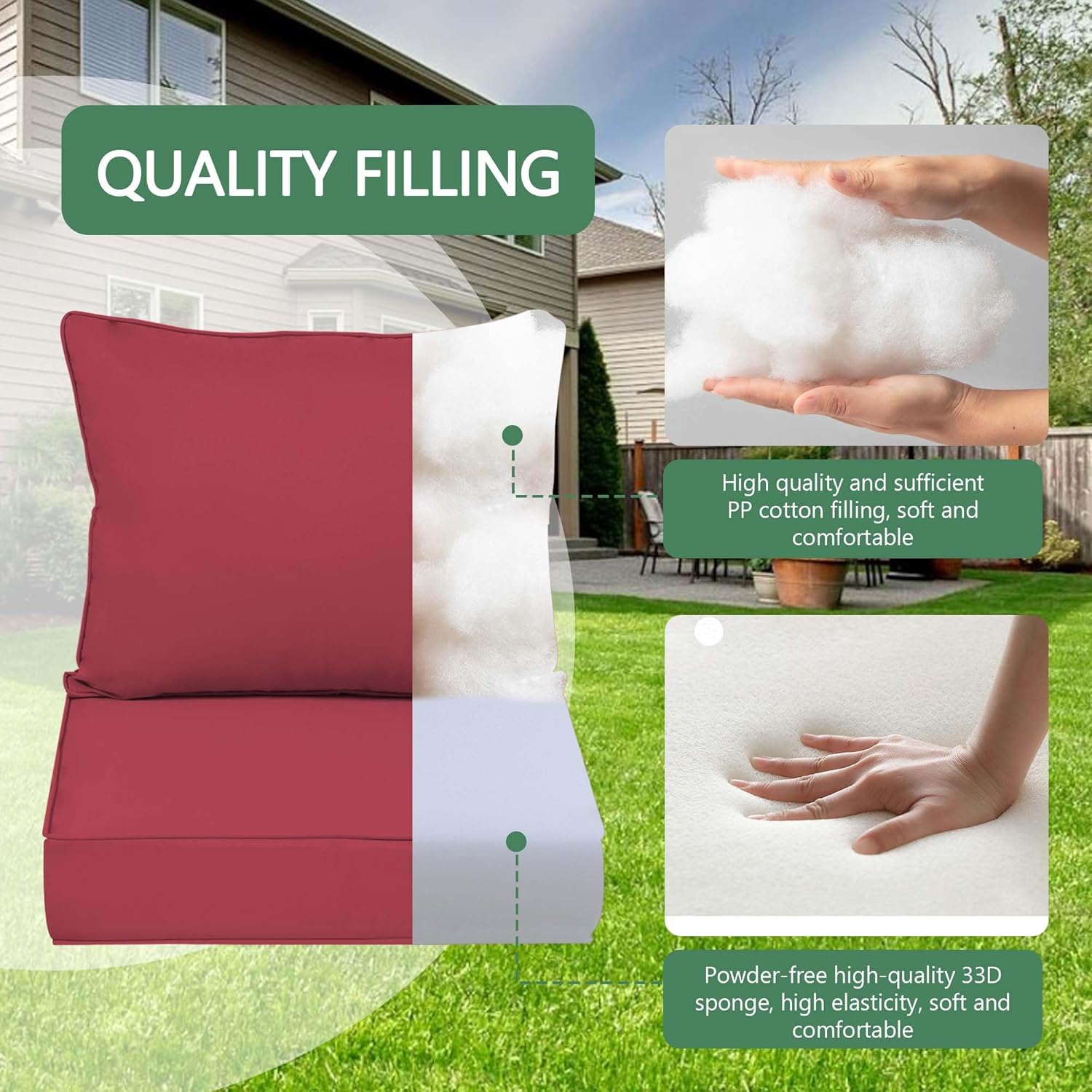 Outdoor Chair Cushions 4 Set,  - đánh giá và giá Outdoor Furniture Cushions 22 X 22