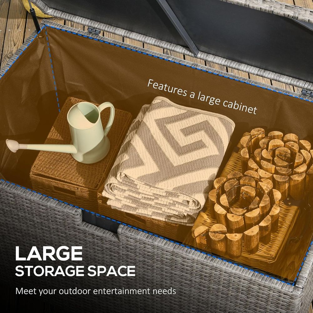 Gray 113 Gallon Rattan Outdoor - đánh giá và giá Outdoor Furniture With Storage For Cushions