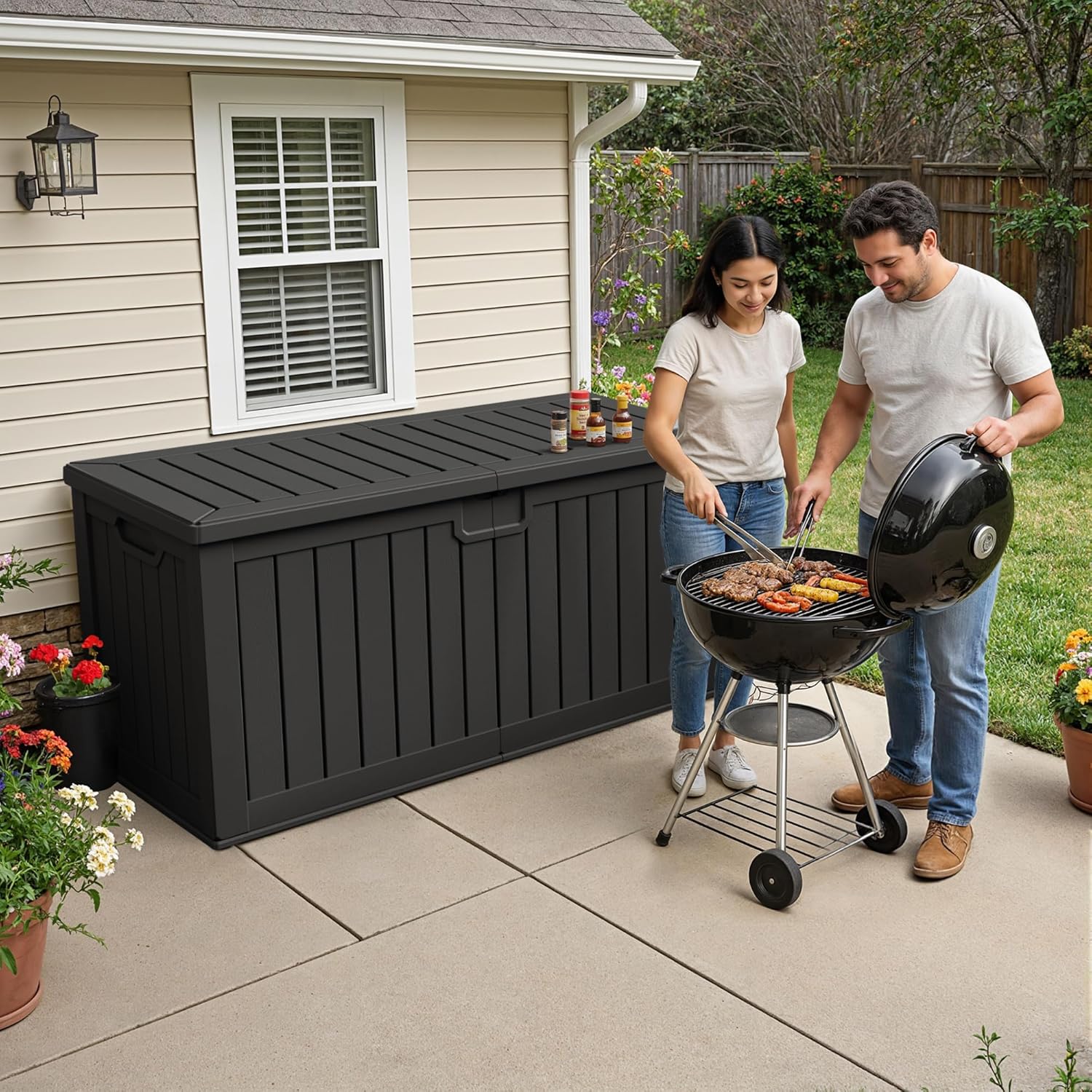 240 HDPE Deck Box Outdoor Indo - đánh giá và giá Outdoor Furniture With Storage For Cushions