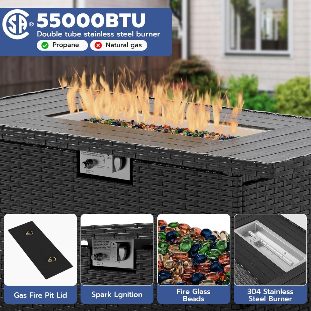 7 Piece Outdoor Sectional Sofa - đánh giá và giá Outdoor Furniture Fire Pit Set