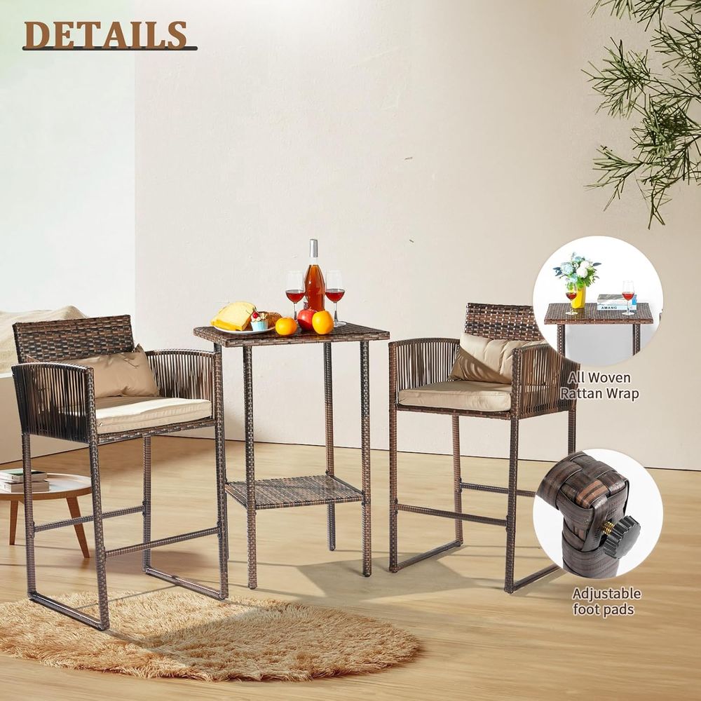 Outdoor Patio Bar Set with Wic - đánh giá và giá Outdoor Furniture With Storage For Cushions