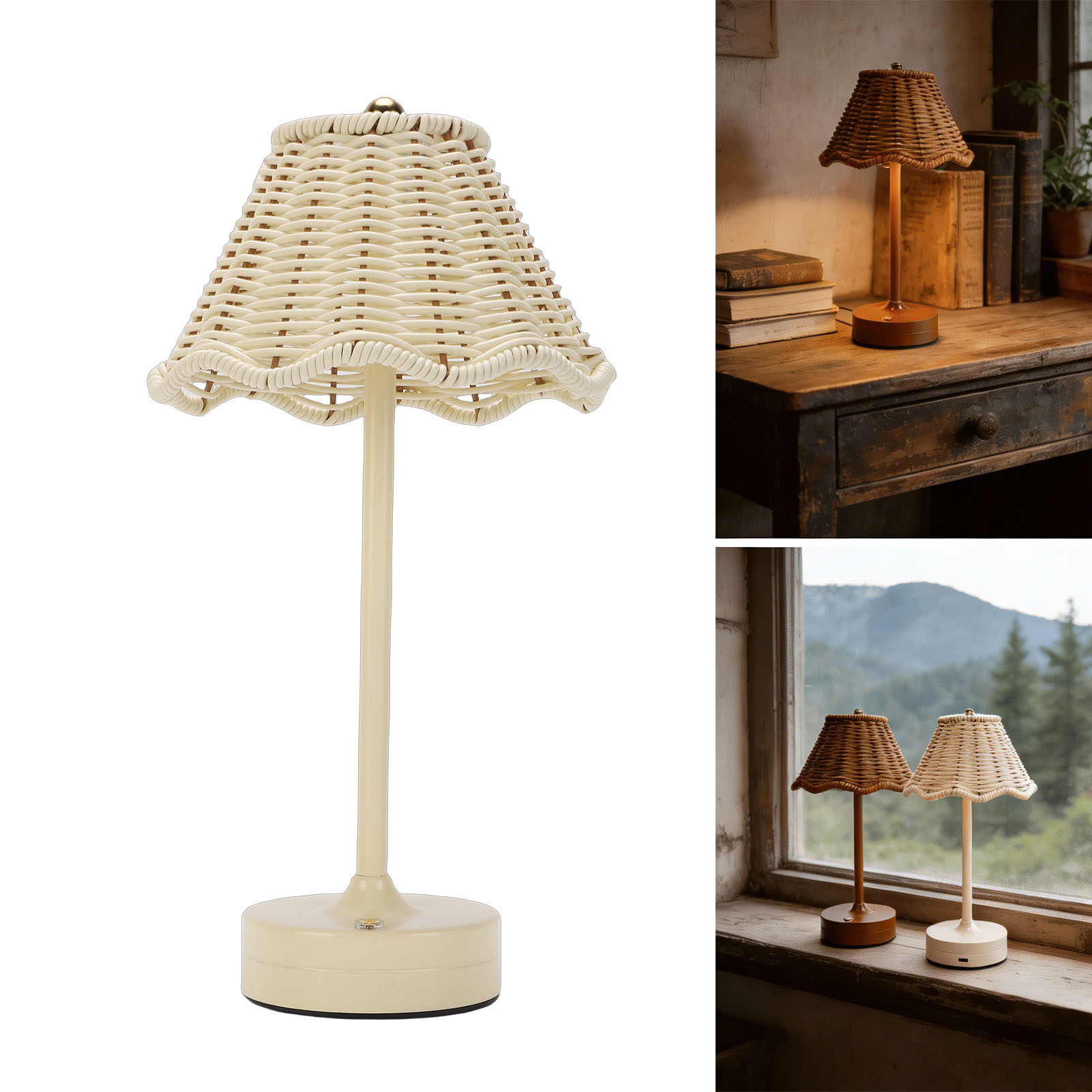 LED Vintage Rattan Table Lamp  - đánh giá và giá Outdoor Furniture Rh