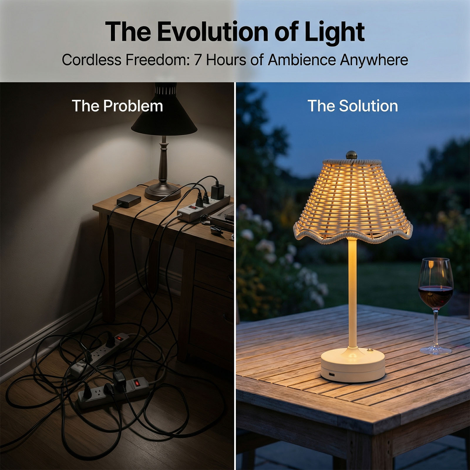 LED Vintage Rattan Table Lamp  - đánh giá và giá Outdoor Furniture Rh