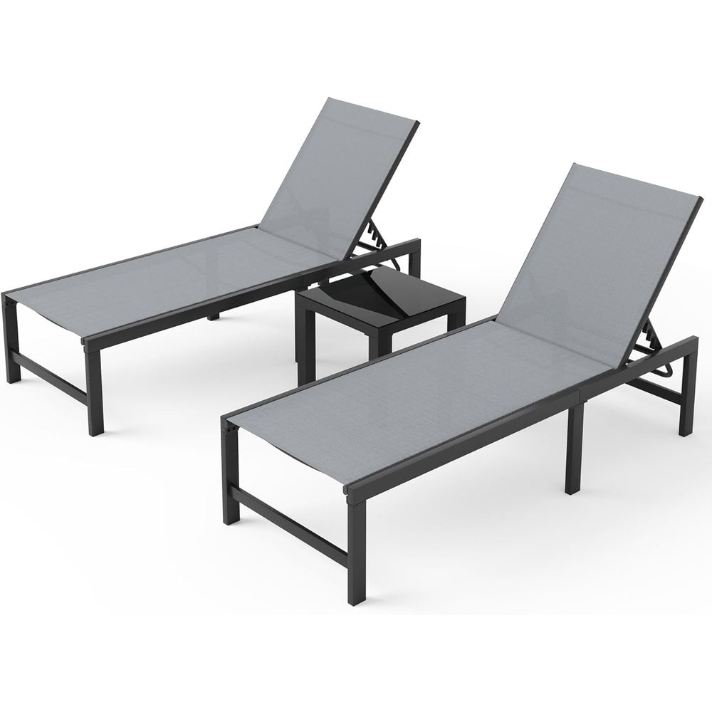 Chair Set o 2 with Table Pool  - đánh giá và giá Deck Chair Lounger
