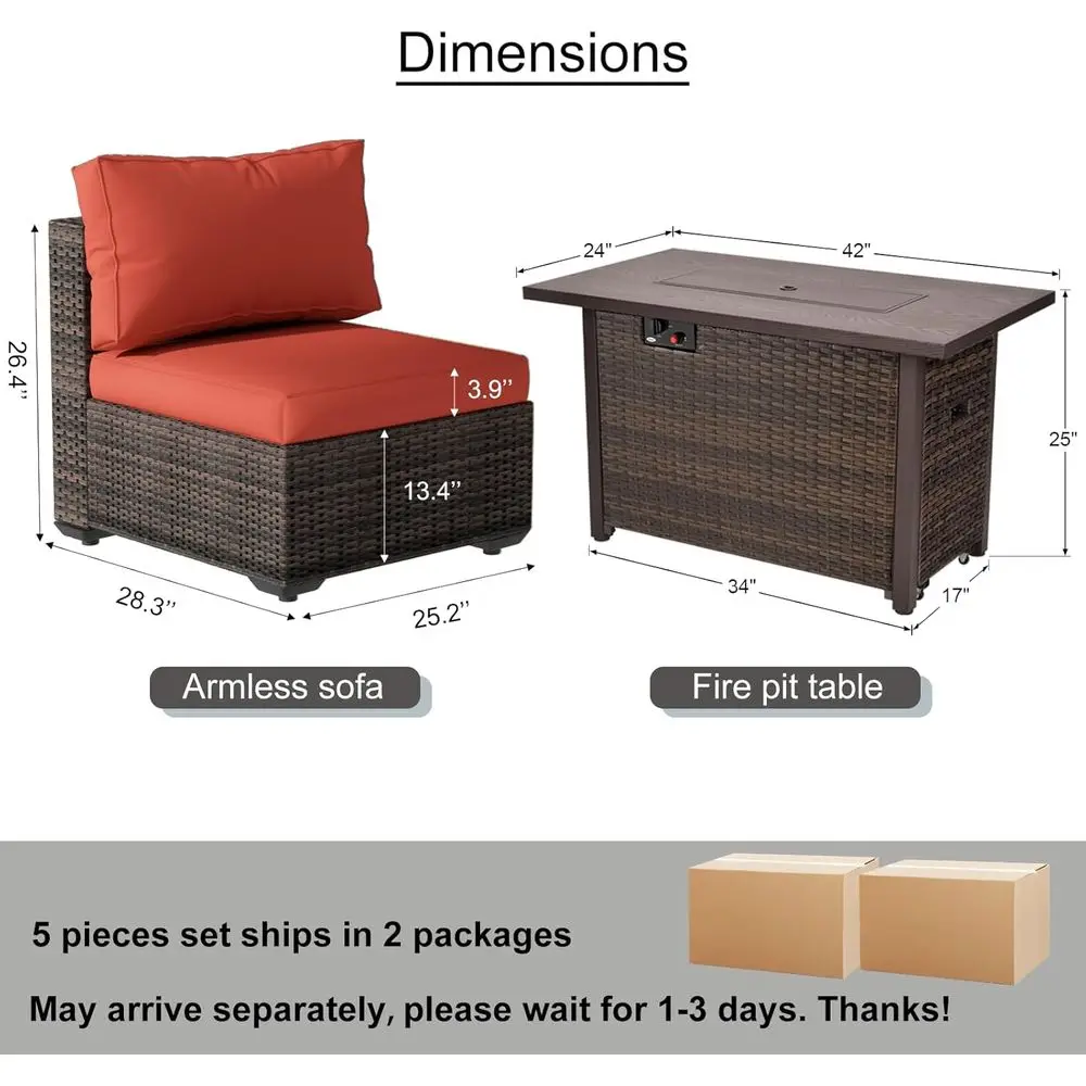 5-Piece Patio Furniture Set wi - đánh giá và giá Outdoor Furniture Fire Pit Set