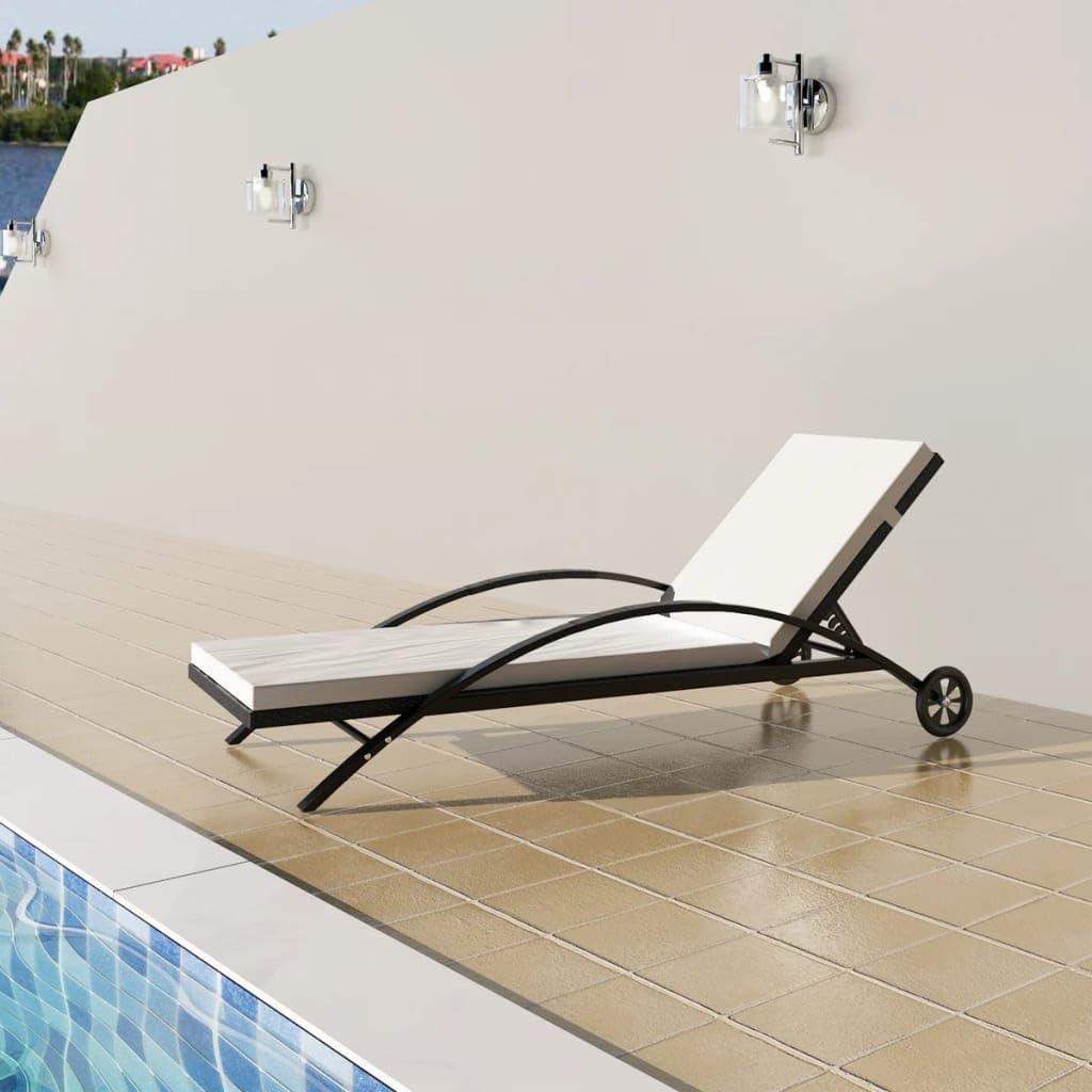 Sun Lounger Black, Cream White - đánh giá và giá Deck Chair Lounger