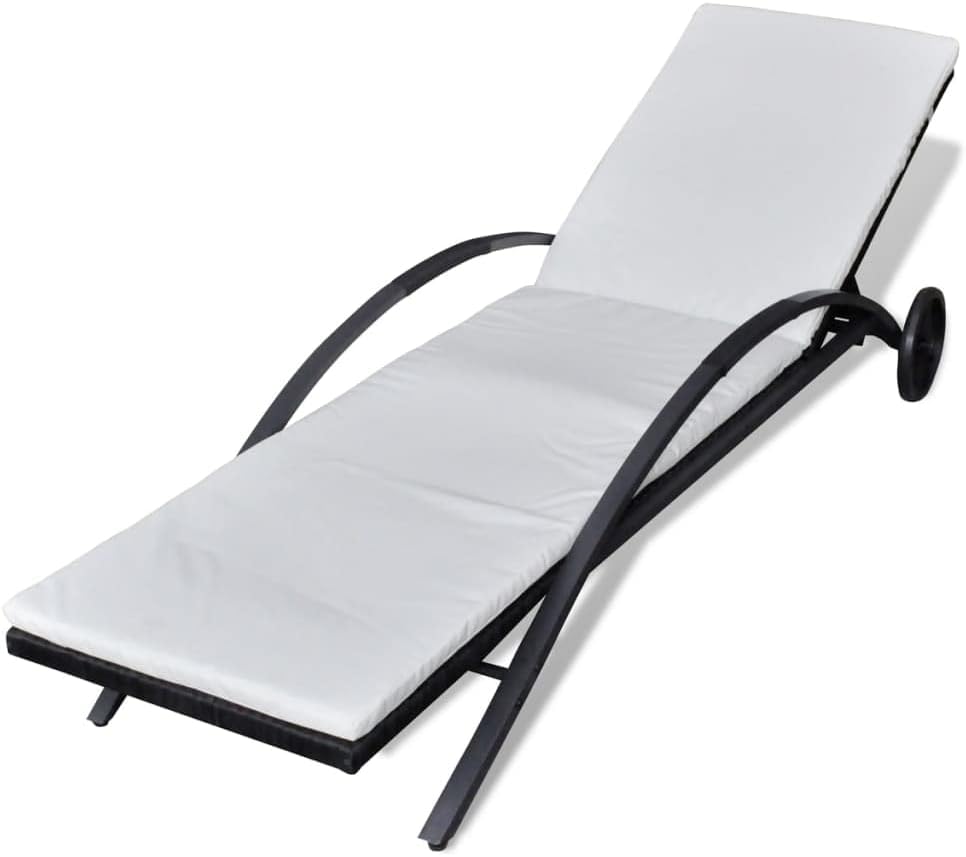 Sun Lounger Black, Cream White - đánh giá và giá Deck Chair Lounger