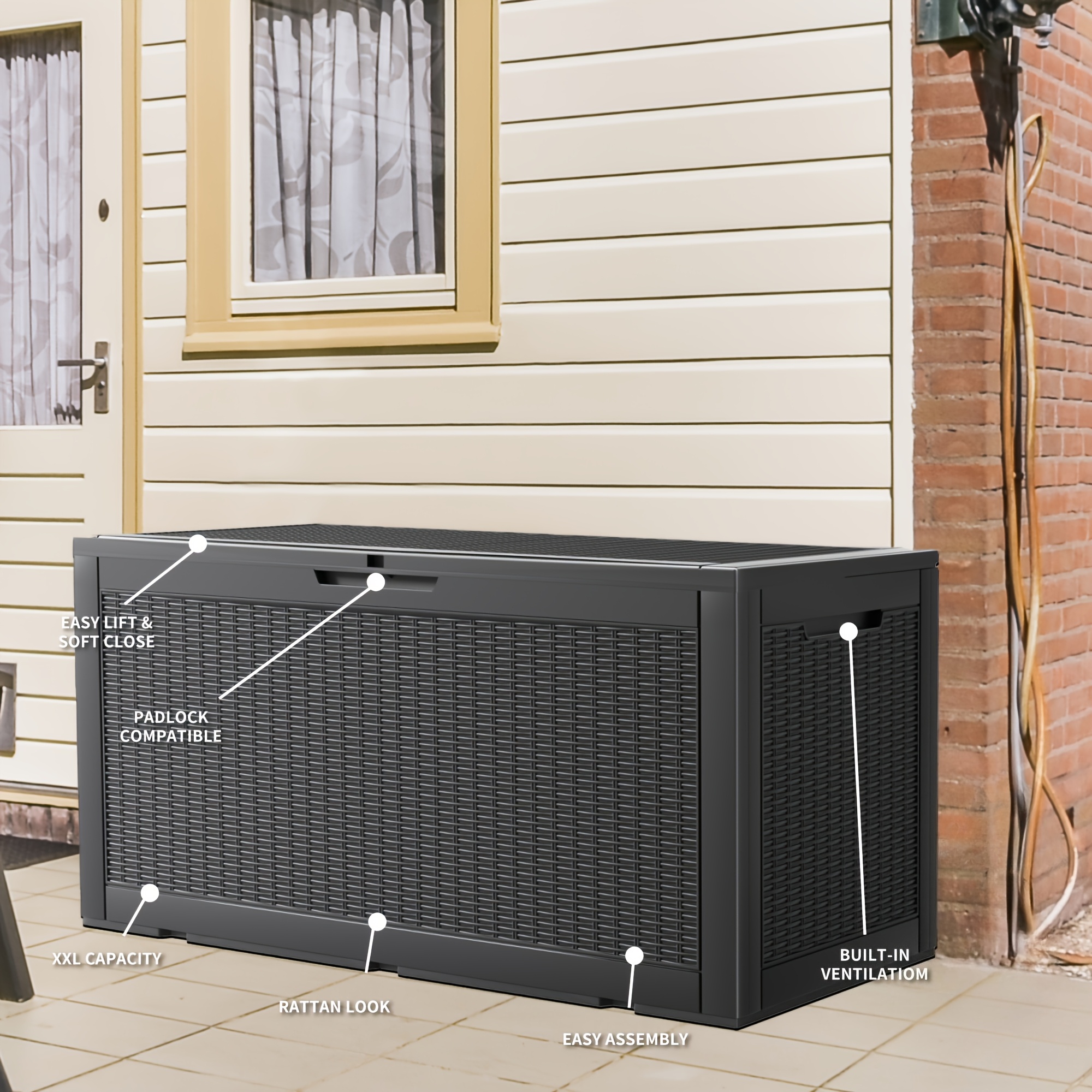 105 Gallon Waterproof Large Re - đánh giá và giá Outdoor Furniture With Storage For Cushions