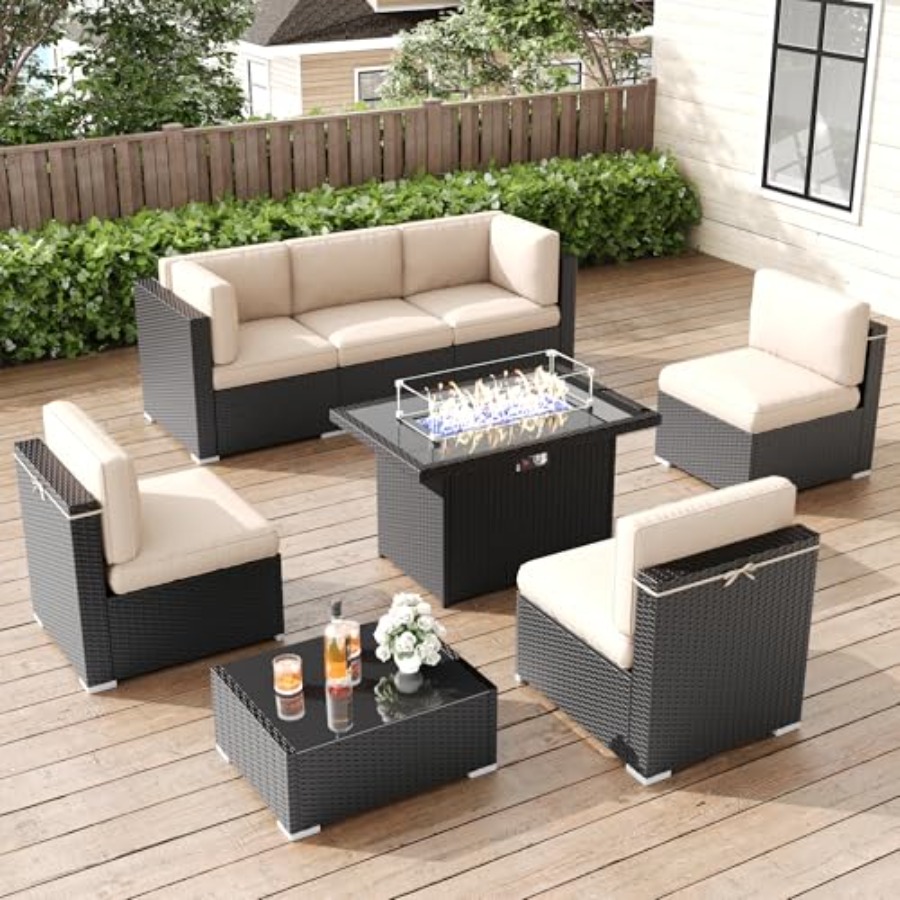 Patio furniture set for outdoo - đánh giá và giá Outdoor Furniture Fire Pit Set