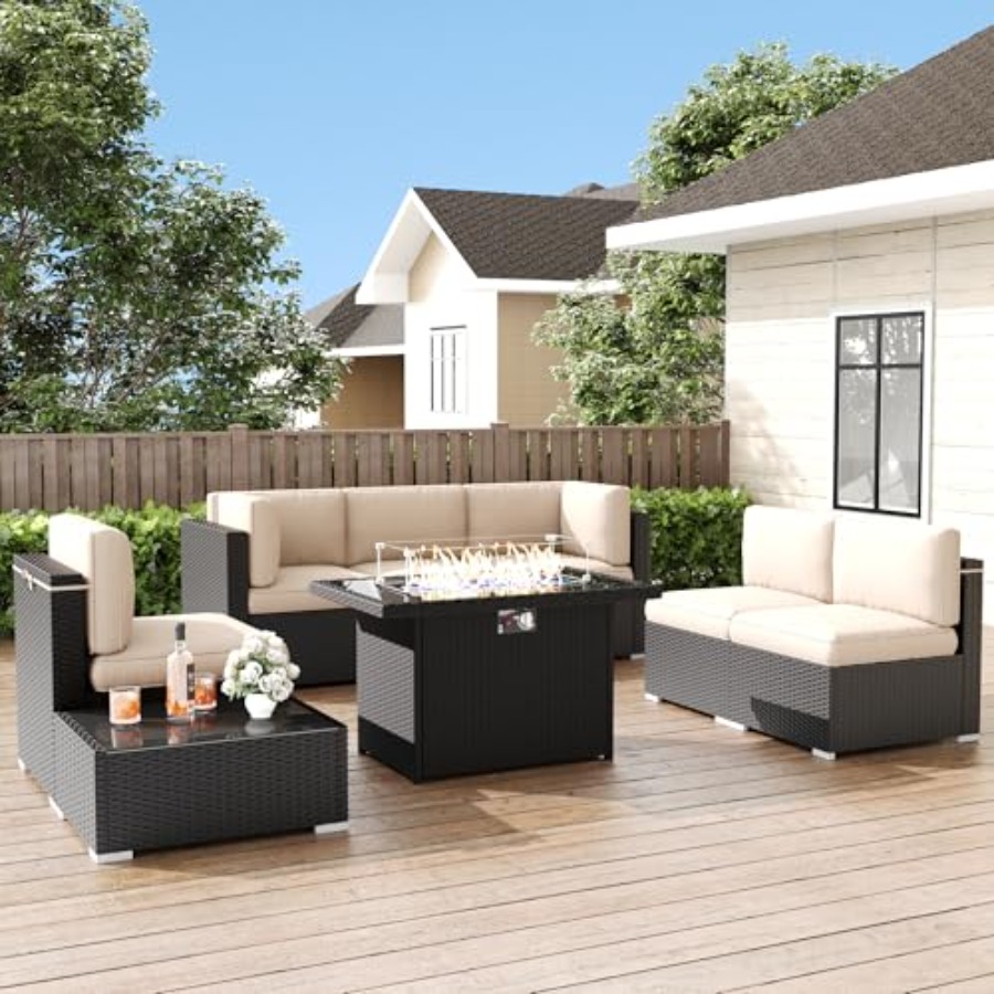 Patio furniture set for outdoo - đánh giá và giá Outdoor Furniture Fire Pit Set