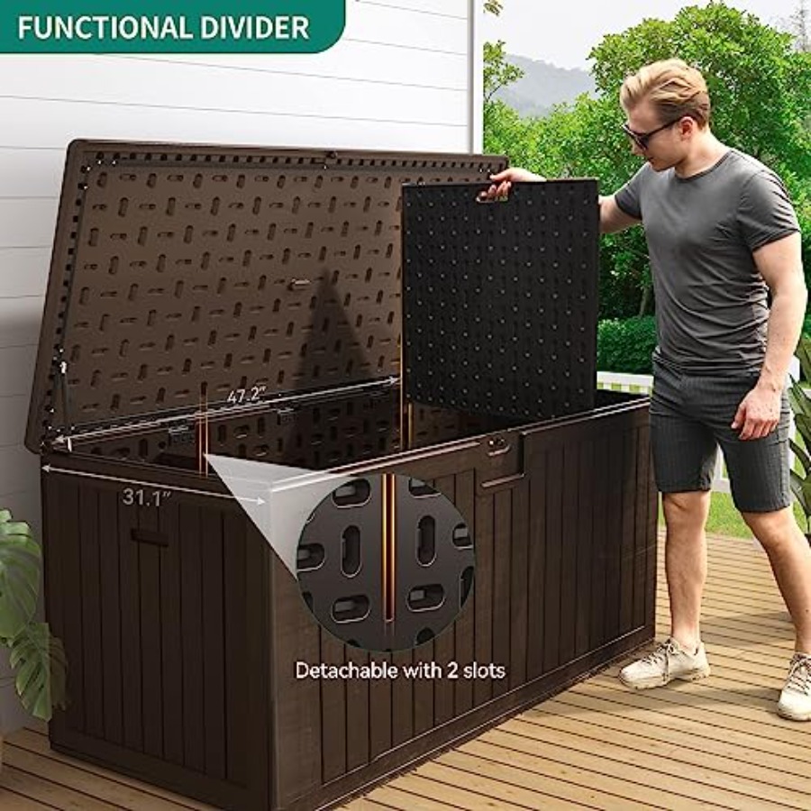 XXL Large Deck Box, Outdoor St - đánh giá và giá Outdoor Furniture With Storage For Cushions