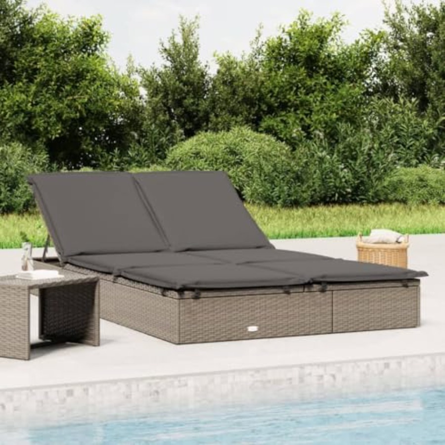 2-Person Sunbed with Cushions  - đánh giá và giá Deck Chair Lounger