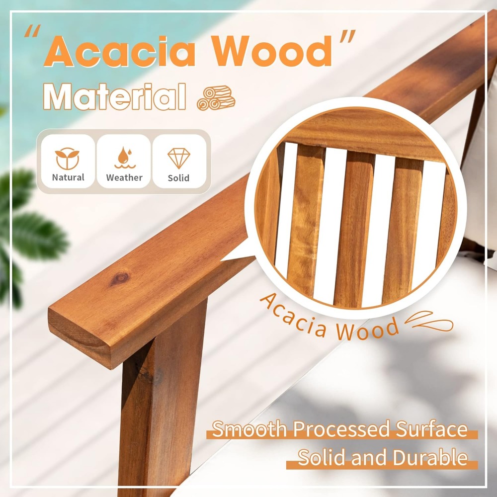 Patio Set 3 Piece Acacia Wood  - đánh giá và giá Outdoor Furniture Cushions 22 X 22