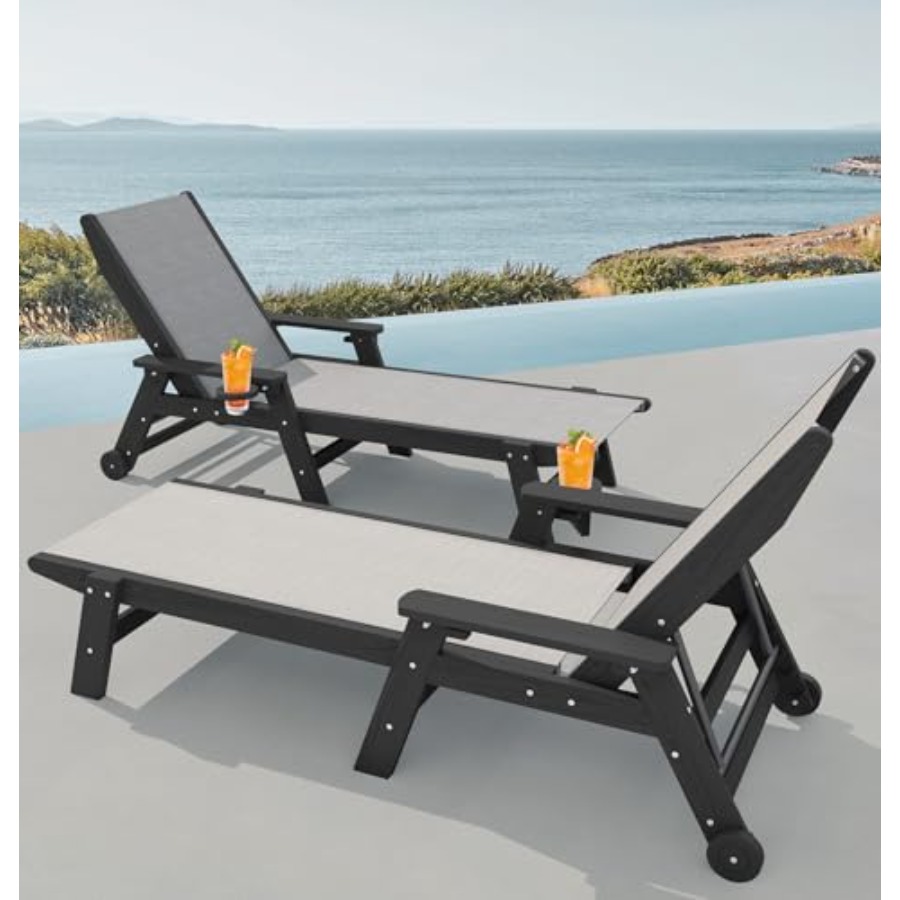 Textilene Patio Chaise Lounge  - đánh giá và giá Deck Chair Lounger