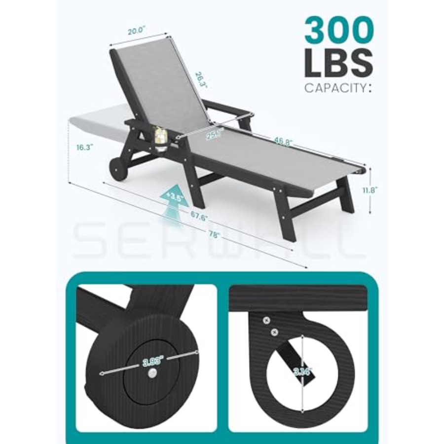 Textilene Patio Chaise Lounge  - đánh giá và giá Deck Chair Lounger