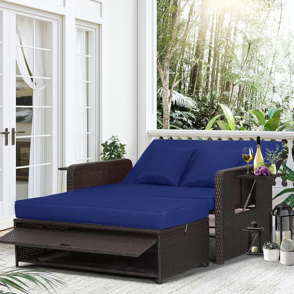 Outdoor Wicker Daybed Loveseat - đánh giá và giá Outdoor Furniture With Storage For Cushions