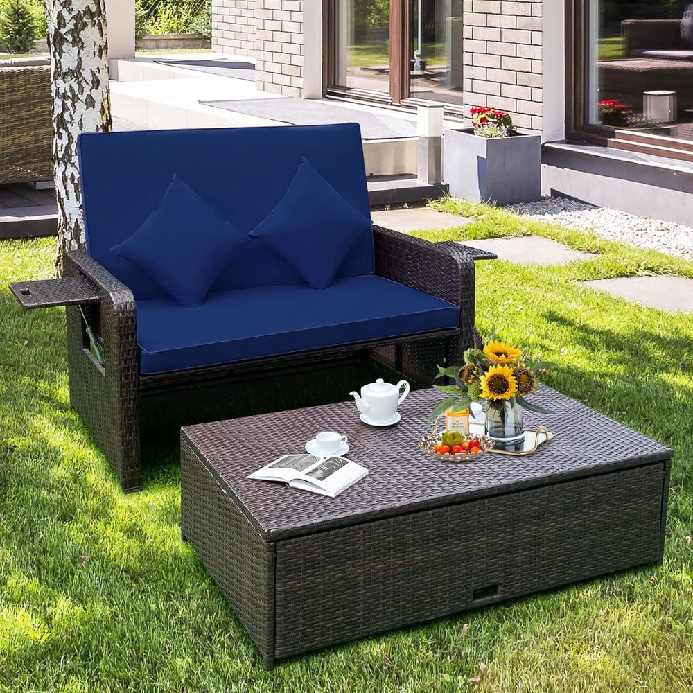 Outdoor Wicker Daybed Loveseat - đánh giá và giá Outdoor Furniture With Storage For Cushions