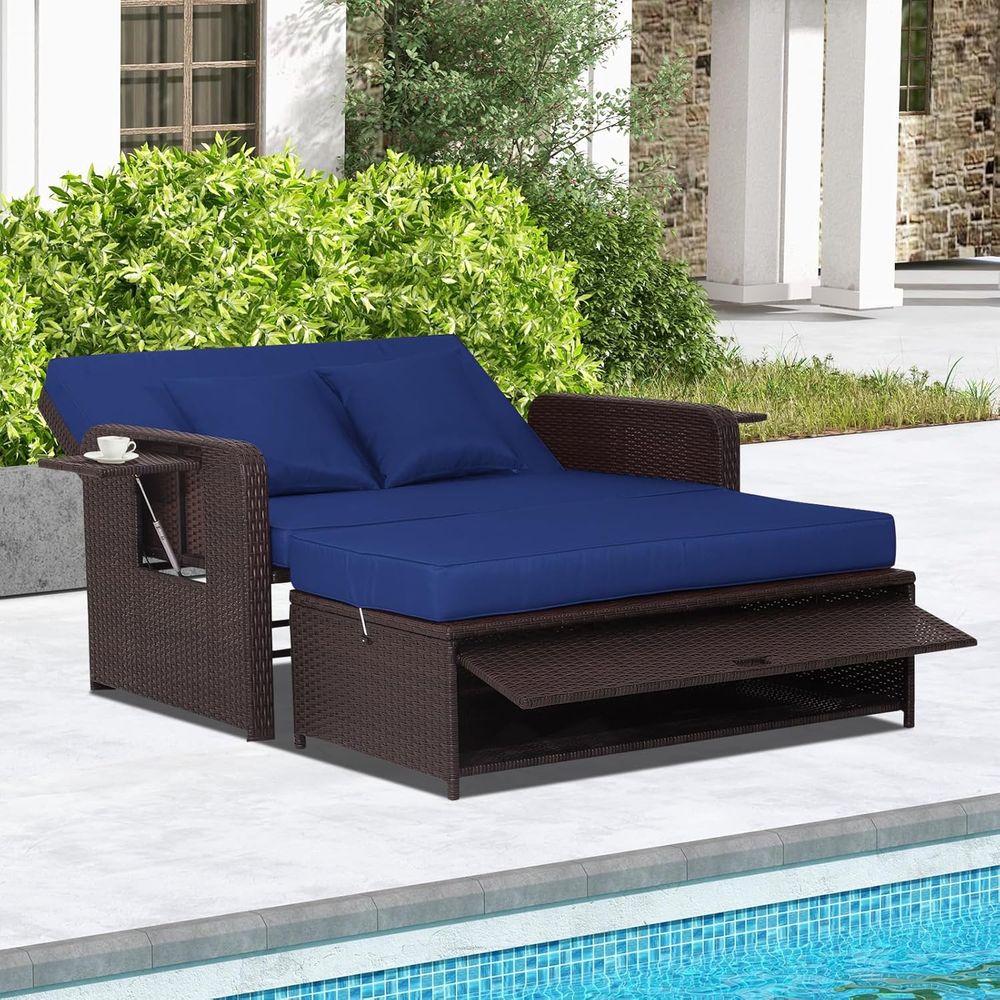 Outdoor Wicker Daybed Loveseat - đánh giá và giá Outdoor Furniture With Storage For Cushions