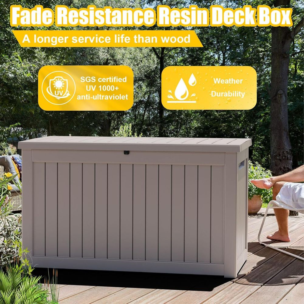 Gray 280 Gallon Weather-Resist - đánh giá và giá Outdoor Furniture With Storage For Cushions