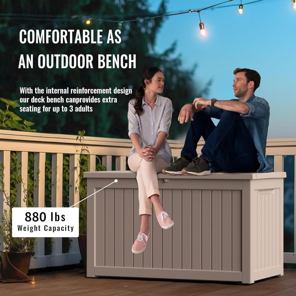 Gray 280 Gallon Weather-Resist - đánh giá và giá Outdoor Furniture With Storage For Cushions